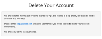 n0tice Account Deletion
